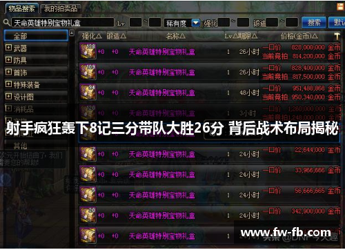 射手疯狂轰下8记三分带队大胜26分 背后战术布局揭秘 射手疯狂轰下8记三分带队大胜26分 背后战术布局揭秘